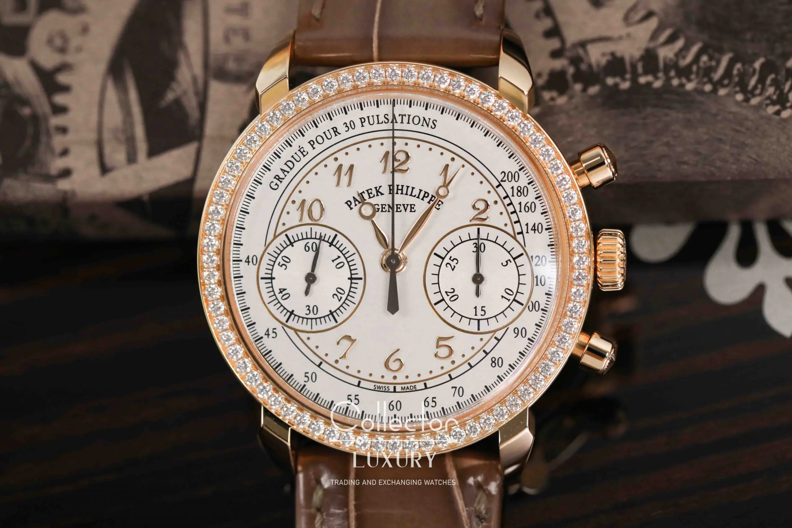 Patek Philippe Complications 7150/250R-001 Chronograph - White dial with diamonds - 38mm - Rose Gold 18k - Ảnh 7