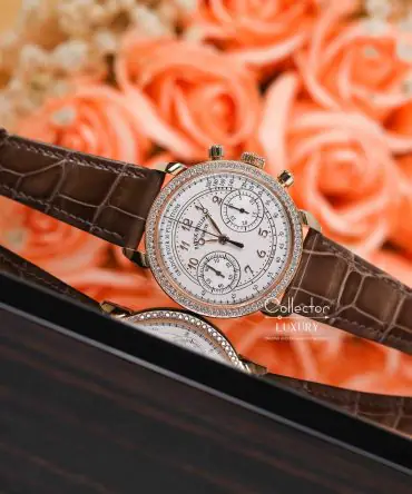 Alternative view of Patek Philippe Complications 7150/250R-001 Chronograph - White dial with diamonds - 38mm - Rose Gold 18k