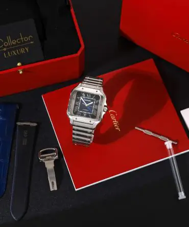 Alternative view of Cartier SANTOS DE CARTIER WSSA0030 - Blue dial - Large model