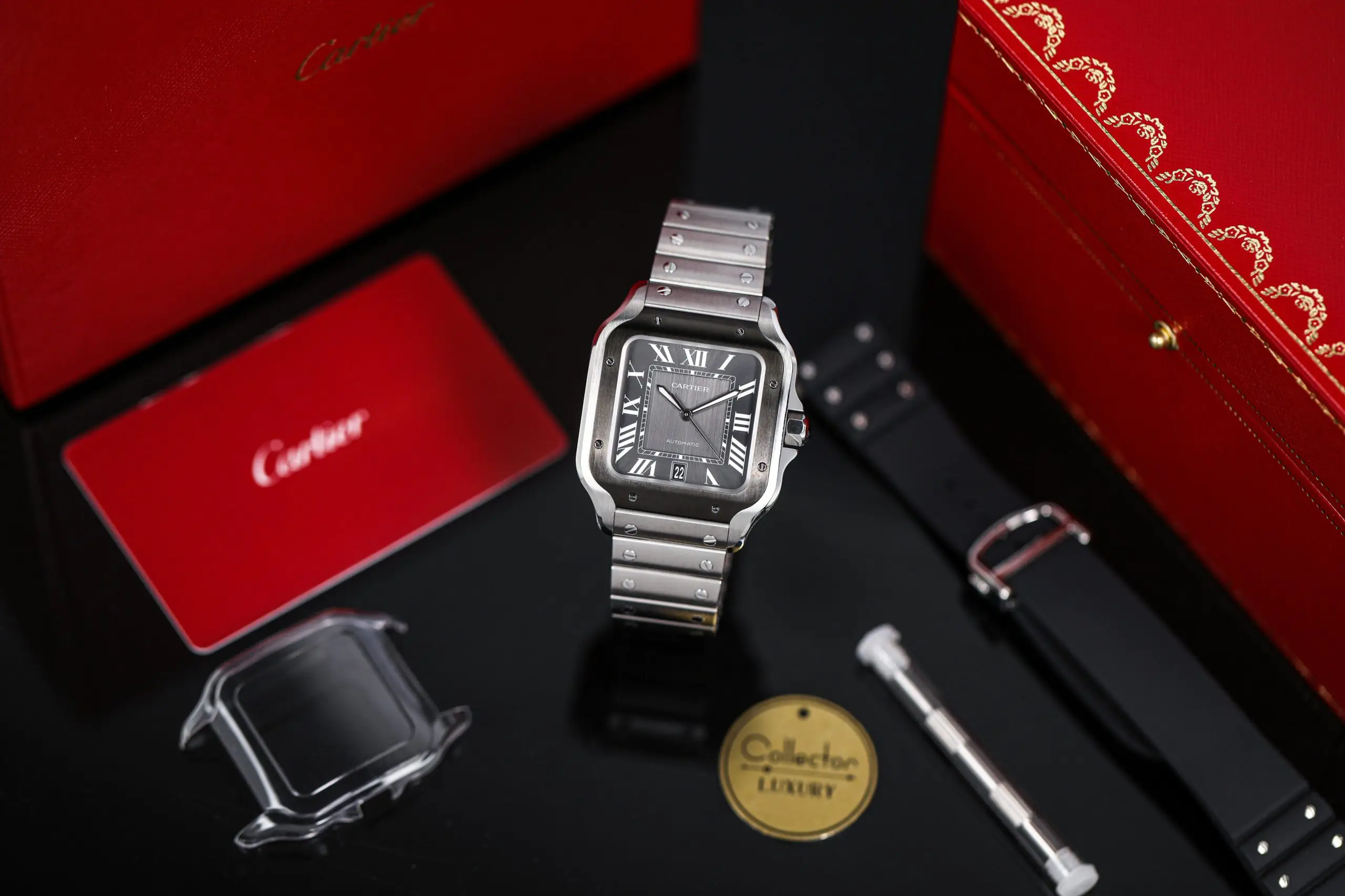 Cartier SANTOS DE CARTIER WSSA0037 - Black dial - Large model - Ảnh 5