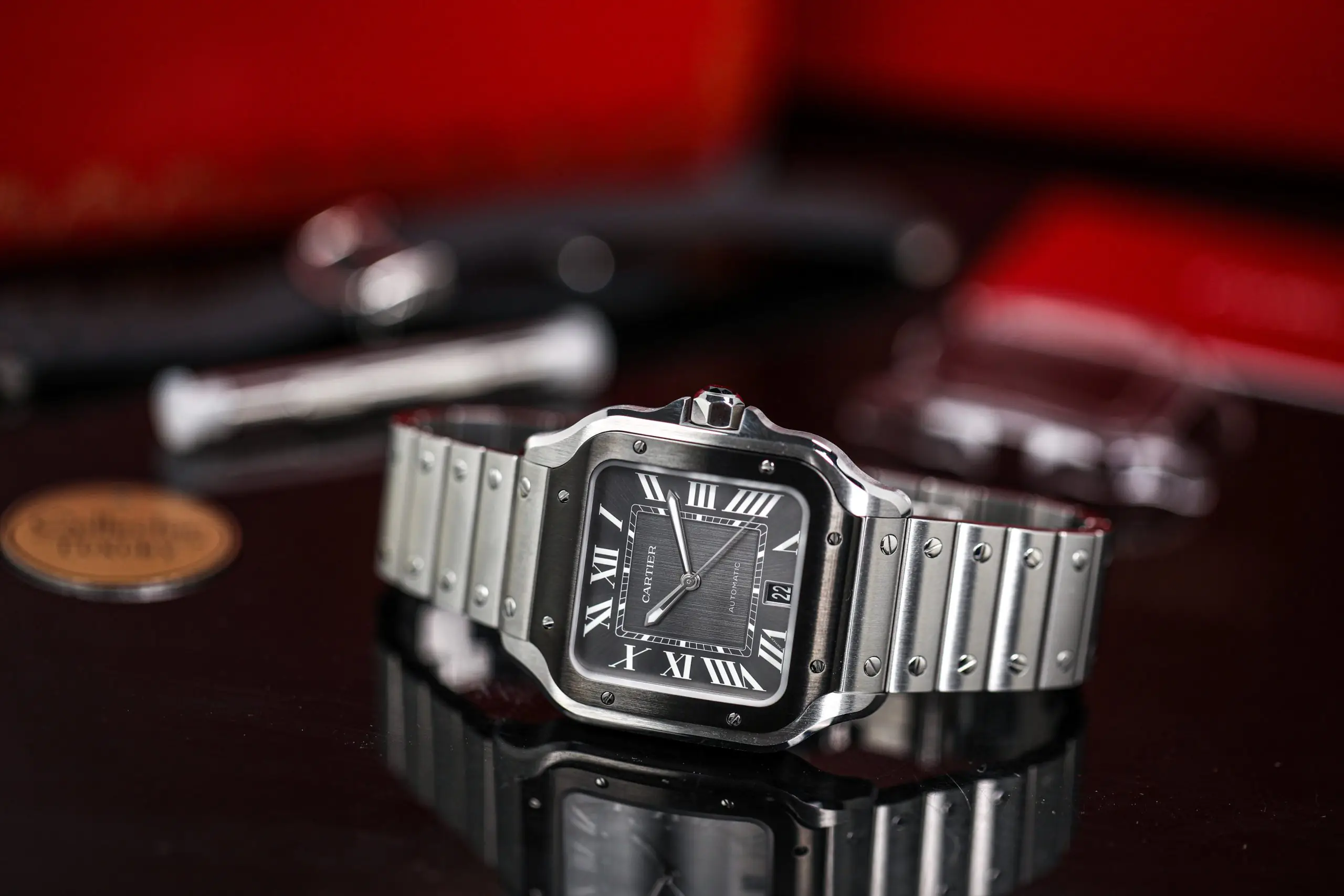 Cartier SANTOS DE CARTIER WSSA0037 - Black dial - Large model - Ảnh 9
