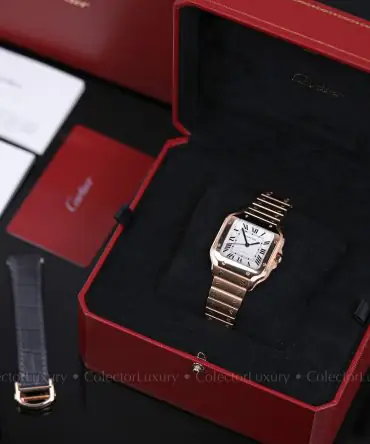 Alternative view of CARTIER SANTOS DE CARTIER - CRWGSA0031 - WHITE DIAL - ROSE GOLD 18K - 35MM