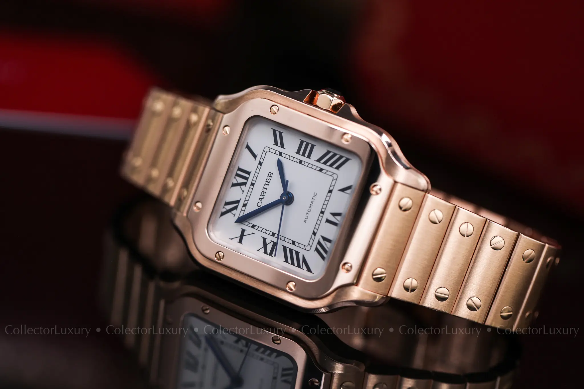 CARTIER SANTOS DE CARTIER - CRWGSA0031 - WHITE DIAL - ROSE GOLD 18K - 35MM - Ảnh 4