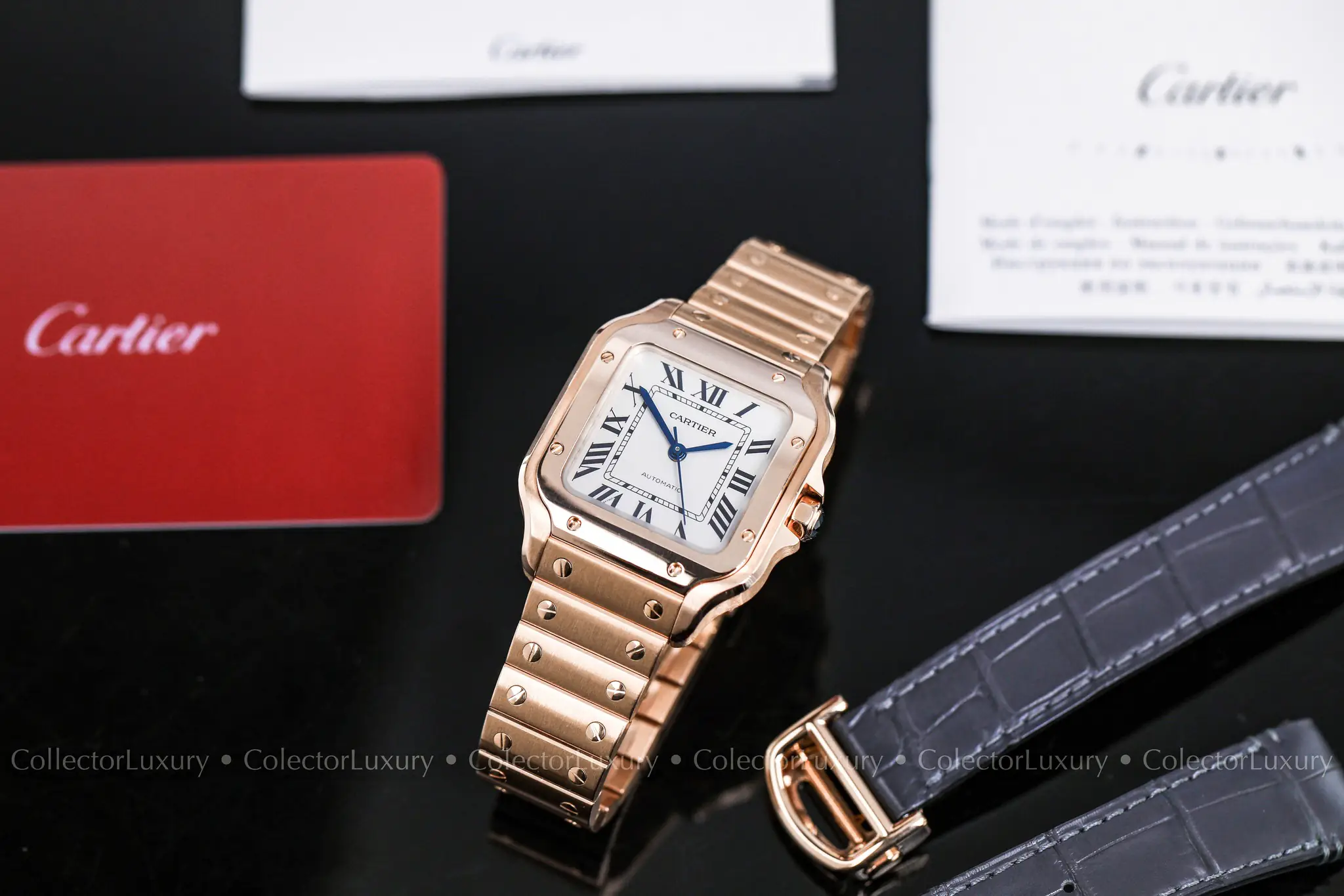 CARTIER SANTOS DE CARTIER - CRWGSA0031 - WHITE DIAL - ROSE GOLD 18K - 35MM - Ảnh 3