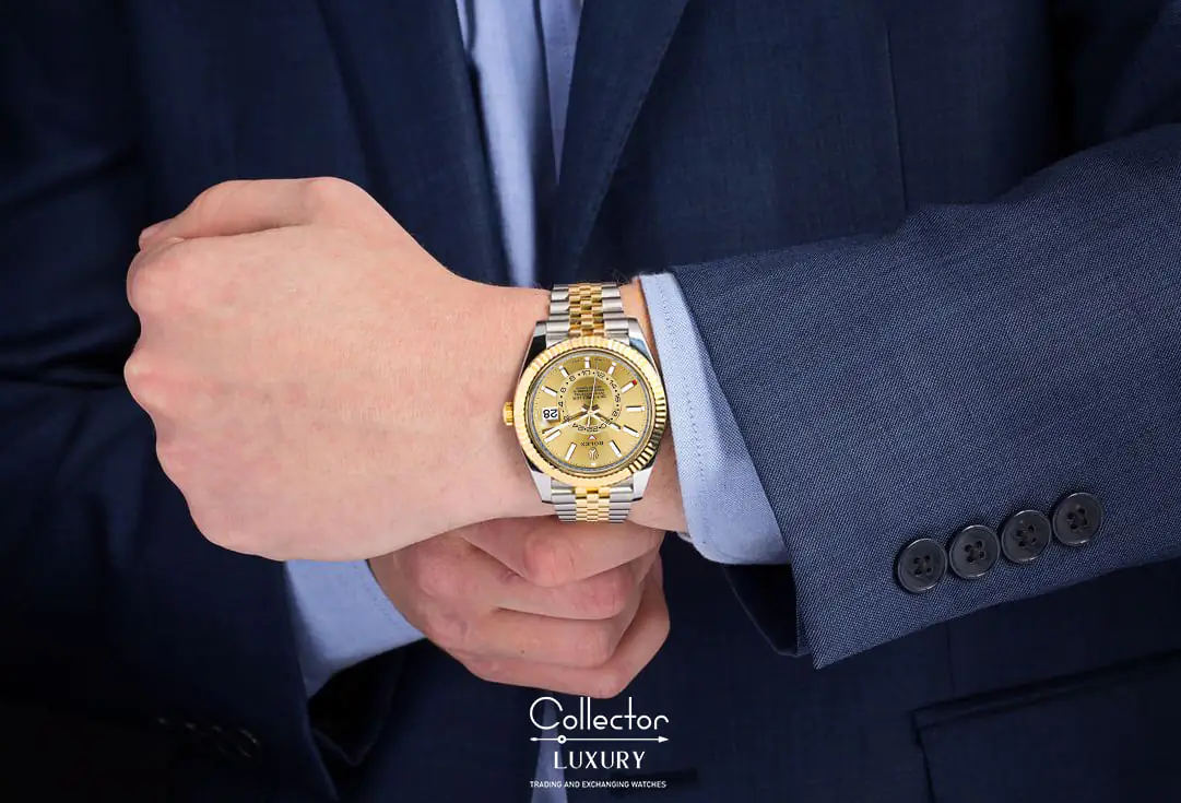 ROLEX SKY-DWELLER 326933-0004-42MM- YELLOW DIAL - JUBILEE - YELLOW GOLD GOLD 18K - Ảnh 5