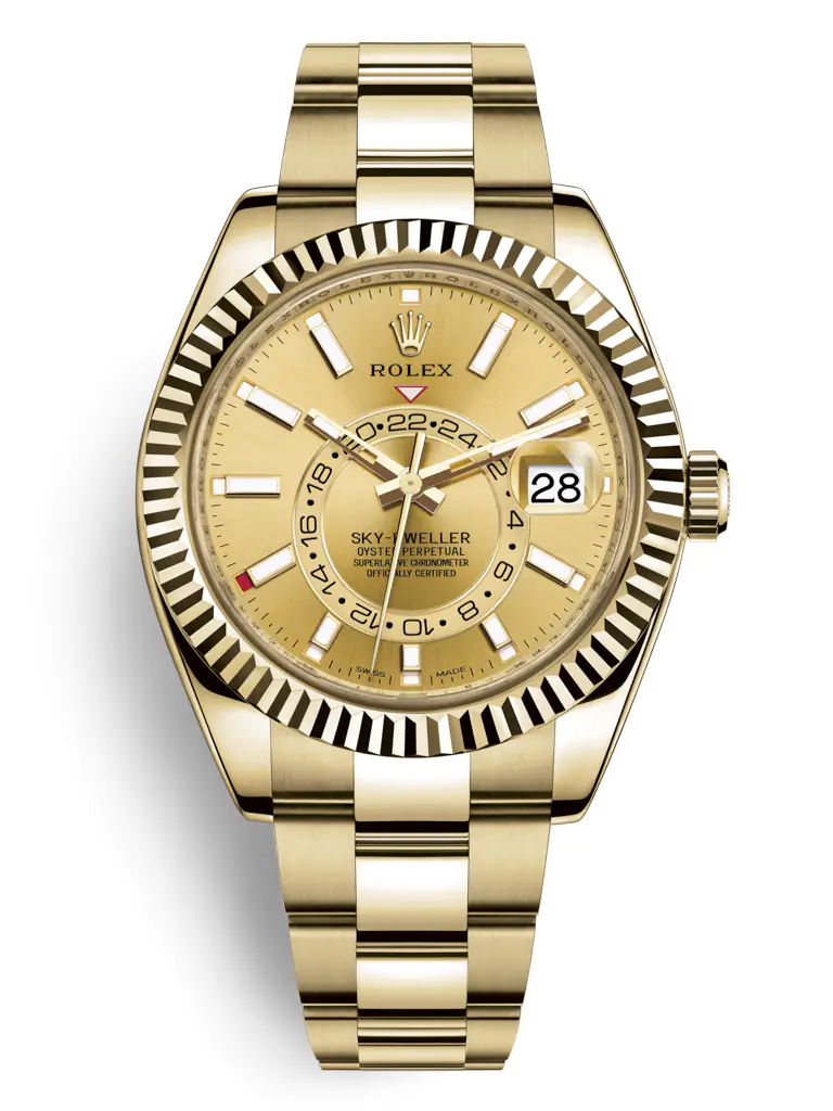 ROLEX SKY-DWELLER - 326938-0003 - 42MM- YELLOW DIAL - OYTER YELLOW GOLD 18K