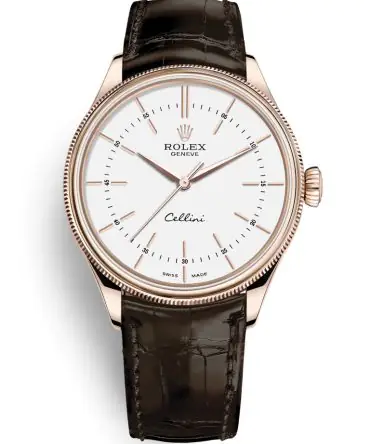 ROLEX CELLINI TIME 50505-0020- WHITE DIAL - EVEROSE GOLD 18K - 39MM