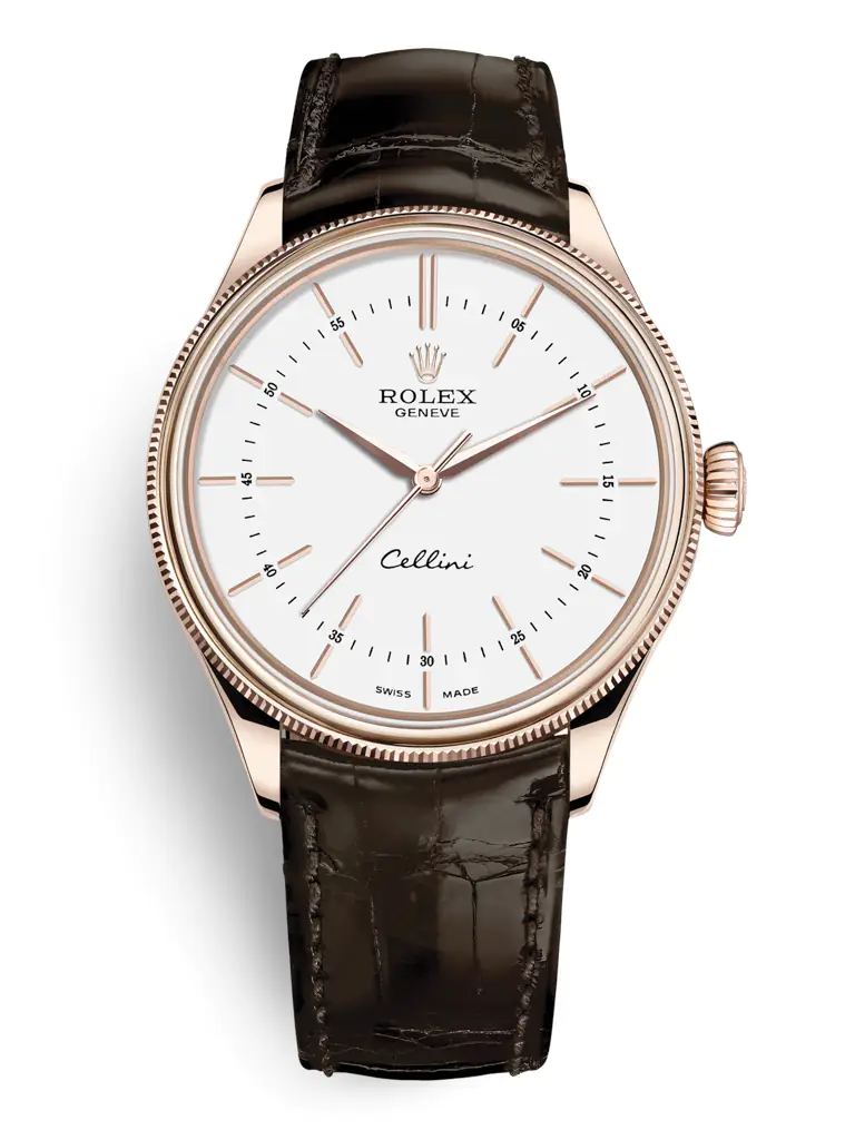 ROLEX CELLINI TIME 50505-0020- WHITE DIAL - EVEROSE GOLD 18K - 39MM