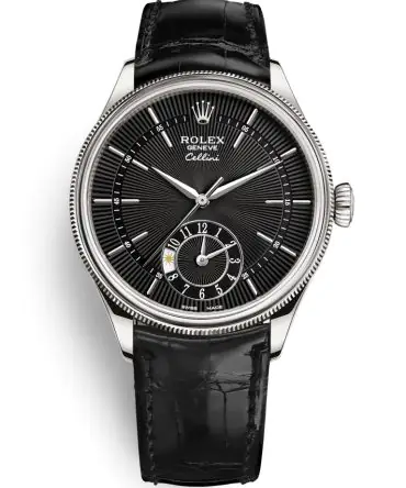 ROLEX CELLINI DUAL TIME 50529 - 0010 BLACK DIAL - WHITE GOLD 18K - 39MM