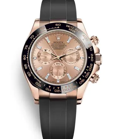 ROLEX COSMOGRAPH DAYTONA 116515-0021 40MM SUNDUST DIAL DIAMOND BAGUETTE - OYSTERFLEX - EVEROSE GOLD 18K