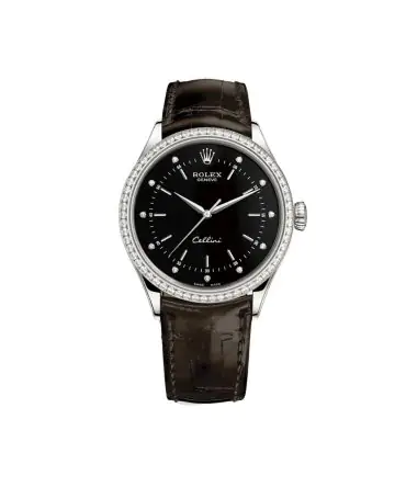 ROLEX CELLINI TIME 50709RBR - 0008 - BLACK DIAL - WHITE GOLD 18K - 39MM