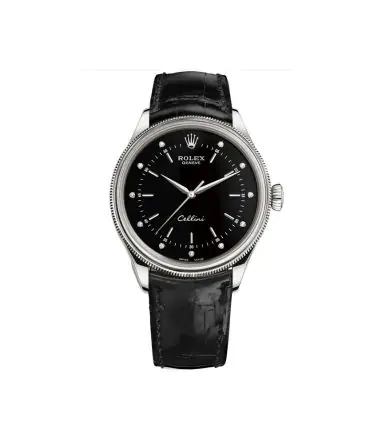 ROLEX CELLINI TIME 50509 - 0023 - BLACK DIAL - DIAMOND - WHITE GOLD - 39MM