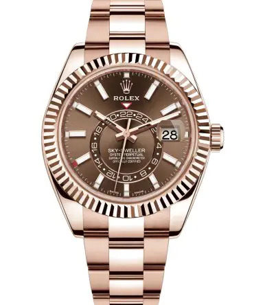 ROLEX SKY - DWELLER  326935-0006 - CHOCOLATE DIAL - EVEROSE GOLD 18K - OYSTER - 42MM