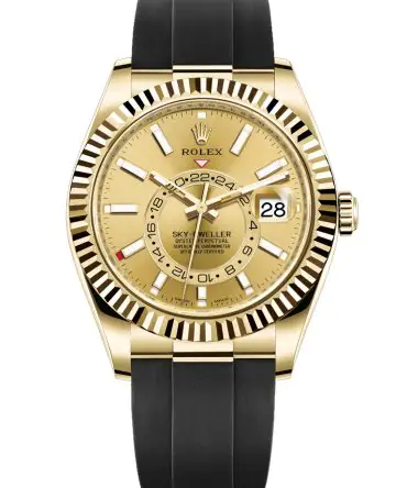 ROLEX SKY DWELLER 326238-007- 42MM- YELLOW DIAL - OYSTERFLEX - YELLOW GOLD 18K
