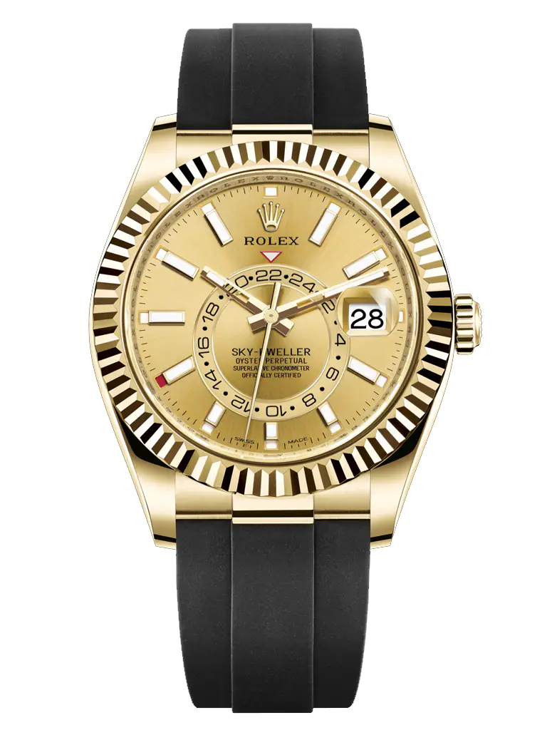 ROLEX SKY DWELLER 326238-007- 42MM- YELLOW DIAL - OYSTERFLEX - YELLOW GOLD 18K