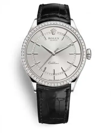 ROLEX CELLINI TIME 50709RBR - 0010 - SILVER DIAL - WHITE GOLD 18K - 39MM