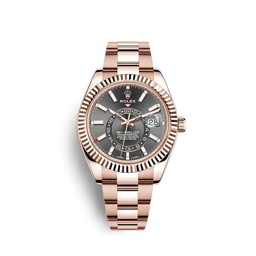 ROLEX SKY-DWELLER 326935-0007 RHODIUM DIAL - EVEROSE GOLD 18K - OYSTER - 42MM