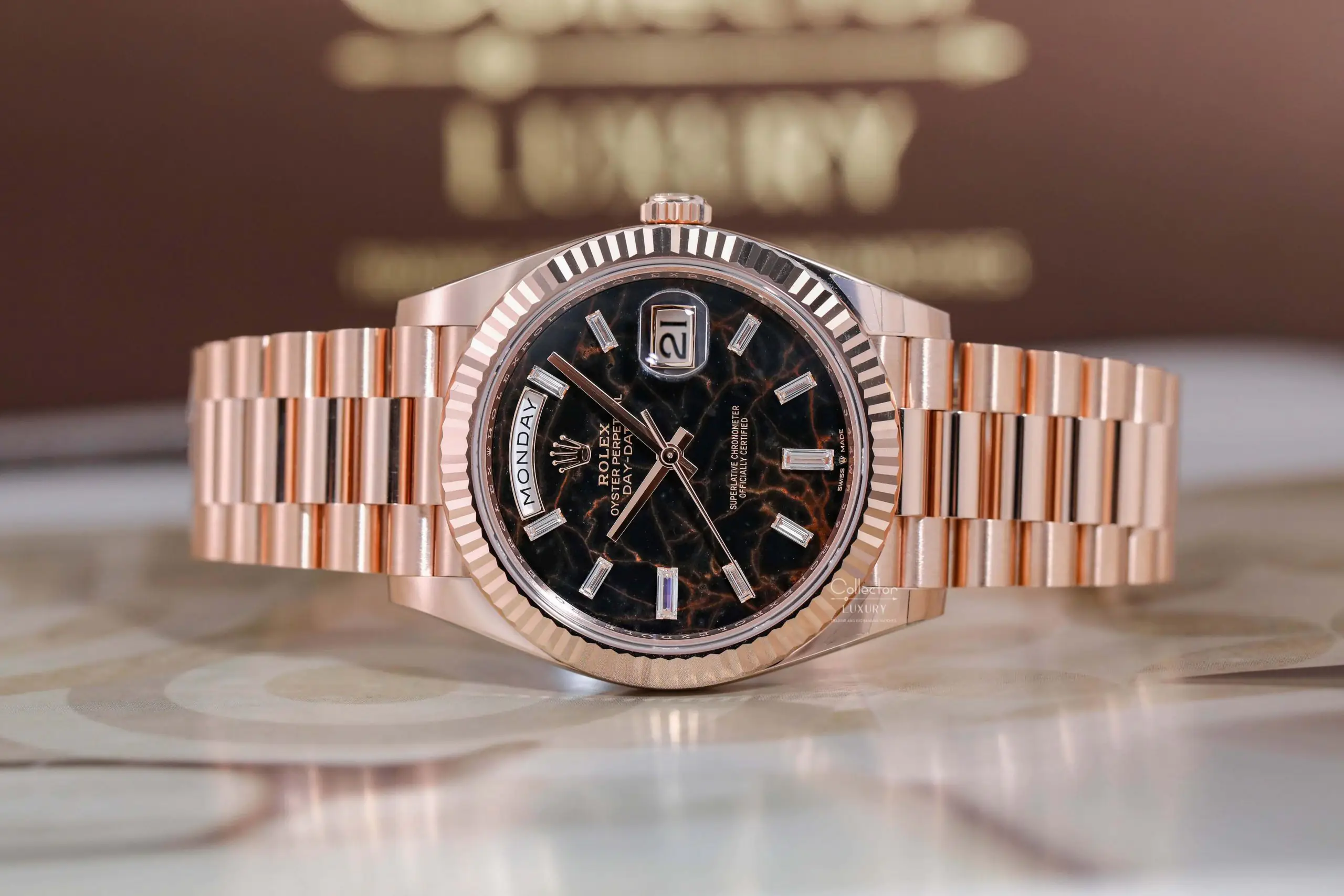ROLEX DAY DATE 228235-0045 40MM Eisenkiesel Dial 18k EveroseGold - Ảnh 2
