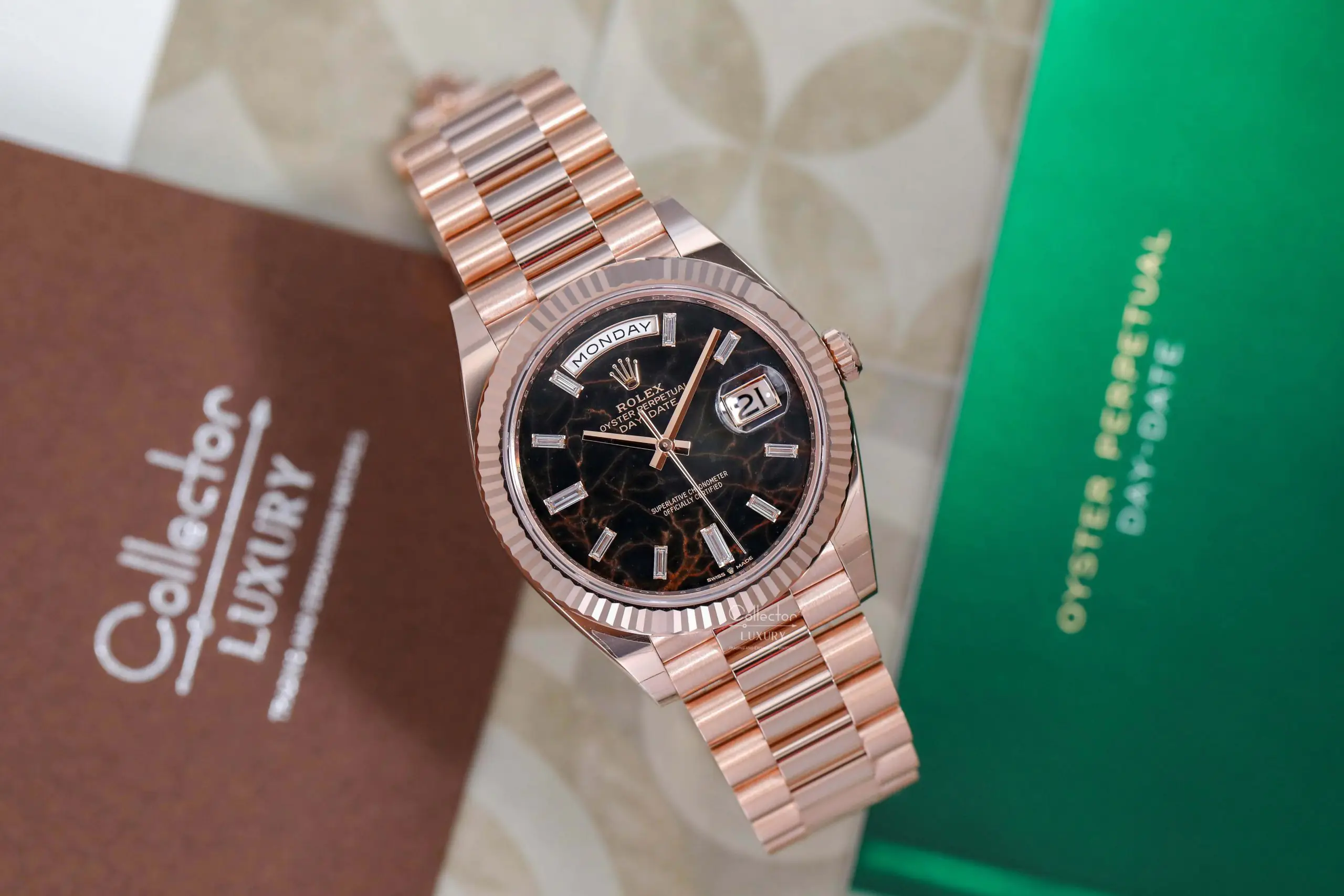 ROLEX DAY DATE 228235-0045 40MM Eisenkiesel Dial 18k EveroseGold - Ảnh 5